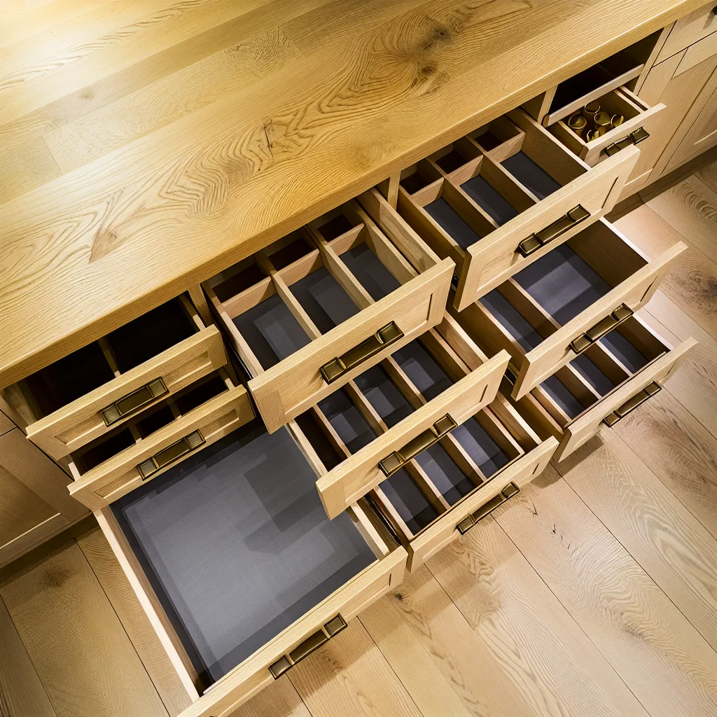 Organized kitchen island storage